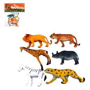 Kit de Animais Selvagens com 6 Peças em Vinil