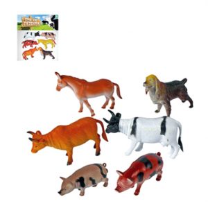 Kit de Animais da Fazenda com 6 Peças em Vinil