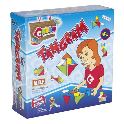 Tangran MDF 35 peças - Carlu Brinquedos - Sapeca Brinquedos
