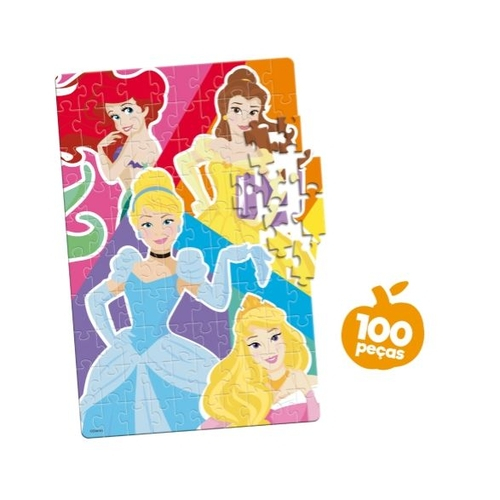 Quebra Cabeça 100 peças Princesas