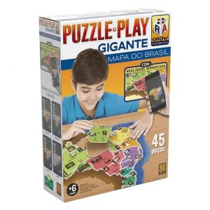 Jogos Quebra Cabeça Gigante Contorno Mapa do Brasil Grow