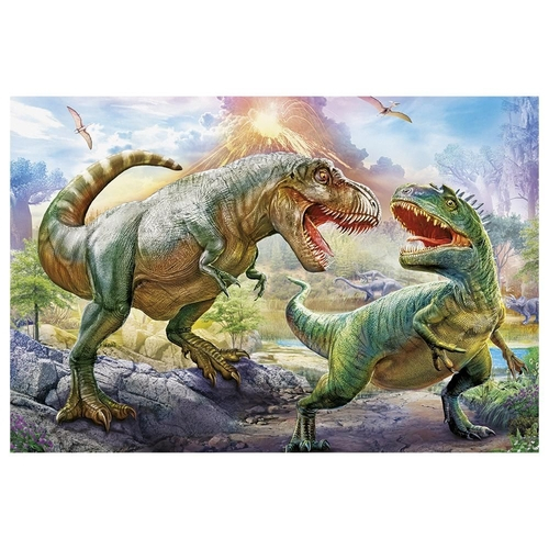 Quebra cabeça 200 peças batalha dos dinossauros