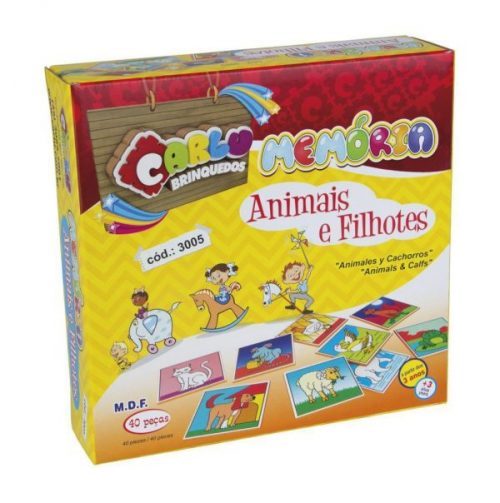 Jogo da Memória Animais e Filhotes Sapeca Brinquedos