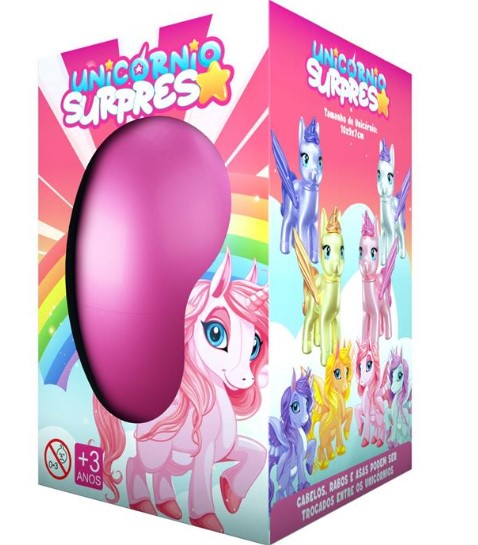 Brinquedo para Montar Ovo Surpresa Unicórnio Brilha
